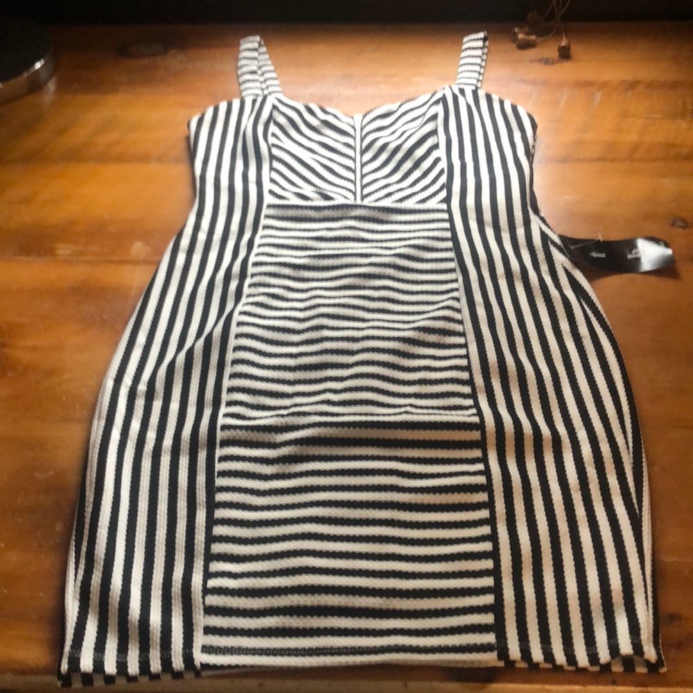 Black and white stripe cocktail dress. Brand NEW